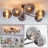 Chehalis ceiling light, globe light 55 cm Smoke-coloured, 6-light sources