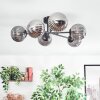 Chehalis ceiling light, globe light 55 cm Smoke-coloured, 6-light sources