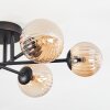 Chehalis ceiling light, globe light 55 cm Amber, 6-light sources