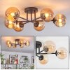 Chehalis ceiling light, globe light 55 cm Amber, 6-light sources