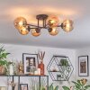 Chehalis ceiling light, globe light 55 cm Amber, 6-light sources