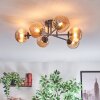 Chehalis ceiling light, globe light 55 cm Amber, 6-light sources