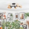 Chehalis ceiling light, globe light 55 cm Amber, 6-light sources