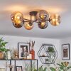 Chehalis ceiling light, globe light 62 cm Amber, Smoke-coloured, 6-light sources