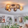 Chehalis ceiling light, globe light 62 cm Amber, Smoke-coloured, 6-light sources
