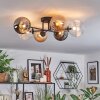 Chehalis ceiling light, globe light 62 cm Amber, clear, Smoke-coloured, 6-light sources