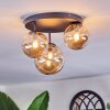 Chehalis ceiling light, globe light 30 cm Amber, 3-light sources