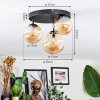 Chehalis ceiling light, globe light 30 cm Amber, 3-light sources