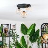 Chehalis ceiling light, globe light 30 cm Amber, clear, 3-light sources
