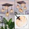 Chehalis ceiling light, globe light Amber, clear, 5-light sources