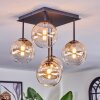 Chehalis ceiling light, globe light Amber, clear, 5-light sources
