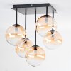 Chehalis ceiling light, globe light Amber, clear, 5-light sources