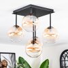 Chehalis ceiling light, globe light Amber, clear, 5-light sources