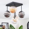 Chehalis ceiling light, globe light Amber, clear, Smoke-coloured, 5-light sources