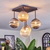 Chehalis ceiling light, globe light Amber, clear, Smoke-coloured, 5-light sources