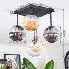 Chehalis ceiling light, globe light Amber, clear, Smoke-coloured, 5-light sources