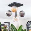 Chehalis ceiling light, globe light Amber, clear, Smoke-coloured, 5-light sources