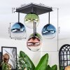 Chehalis ceiling light, globe light blue, green, clear, coppery, 5-light sources