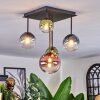 Chehalis ceiling light, globe light blue, green, clear, coppery, 5-light sources