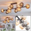 Ripoll ceiling light, globe light Amber, Smoke-coloured, 10-light sources