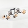 Ripoll ceiling light, globe light Amber, Smoke-coloured, 10-light sources