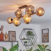 Ripoll ceiling light, globe light Amber, Smoke-coloured, 10-light sources