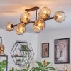 Ripoll ceiling light, globe light Amber, clear, Smoke-coloured, 10-light sources