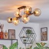 Ripoll ceiling light, globe light Amber, clear, Smoke-coloured, 10-light sources
