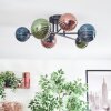 Chehalis ceiling light, globe light 55 cm blue, green, coppery, 6-light sources