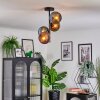 Koyoto ceiling light, globe light 31 cm blue, gold, coppery, 4-light sources