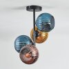Koyoto ceiling light, globe light 31 cm blue, gold, coppery, 4-light sources