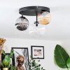 Chehalis ceiling light, globe light 30 cm Amber, clear, Smoke-coloured, 3-light sources
