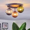 Chehalis ceiling light, globe light 30 cm blue, green, coppery, 3-light sources