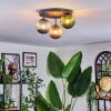 Chehalis ceiling light, globe light 30 cm blue, green, coppery, 3-light sources