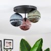 Chehalis ceiling light, globe light 33.5 cm blue, green, coppery, 3-light sources
