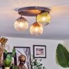 Chehalis ceiling light, globe light 30.5 cm blue, green, clear, coppery, 3-light sources