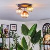 Chehalis ceiling light, globe light 30.5 cm blue, green, clear, coppery, 3-light sources