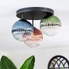 Chehalis ceiling light, globe light 33.5 cm blue, green, clear, coppery, 3-light sources