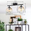 Ripoll ceiling light, globe light Amber, clear, 2-light sources