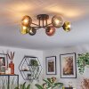 Chehalis ceiling light, globe light 55 cm blue, green, clear, coppery, 6-light sources