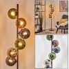 Gastor globe light, floor lamp 34 cm blue, chrome, green, coppery, Smoke-coloured, 6-light sources