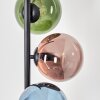 Gastor globe light, floor lamp 34 cm blue, chrome, green, coppery, Smoke-coloured, 6-light sources