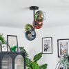 Koyoto ceiling light, globe light 31 cm blue, gold, clear, coppery, 4-light sources