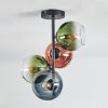 Koyoto ceiling light, globe light 31 cm blue, gold, clear, coppery, 4-light sources