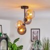 Koyoto ceiling light, globe light 31 cm Amber, clear, Smoke-coloured, 4-light sources