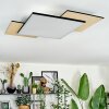 Barullu ceiling light, Panel LED Wood like finish, black, white, 1-light source