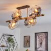 Koyoto ceiling light, globe light gold, black, 8-light sources