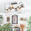 Koyoto ceiling light, globe light gold, black, 8-light sources