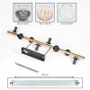 Koyoto ceiling light, globe light gold, black, 8-light sources
