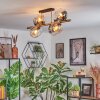 Koyoto ceiling light, globe light gold, black, 8-light sources